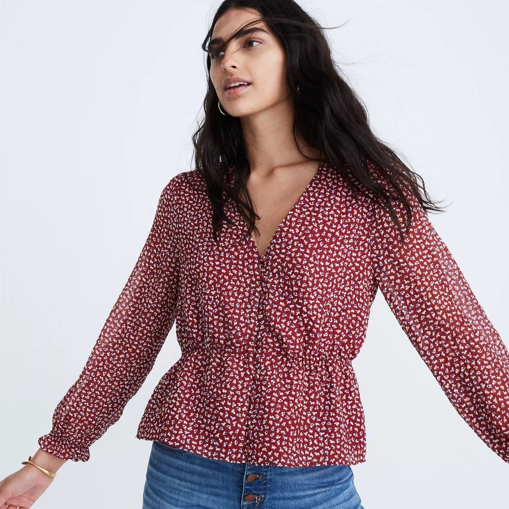 Madewell overture top in ditsy flowers